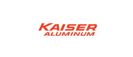 Red "Kaiser Aluminum" logo on black background.
